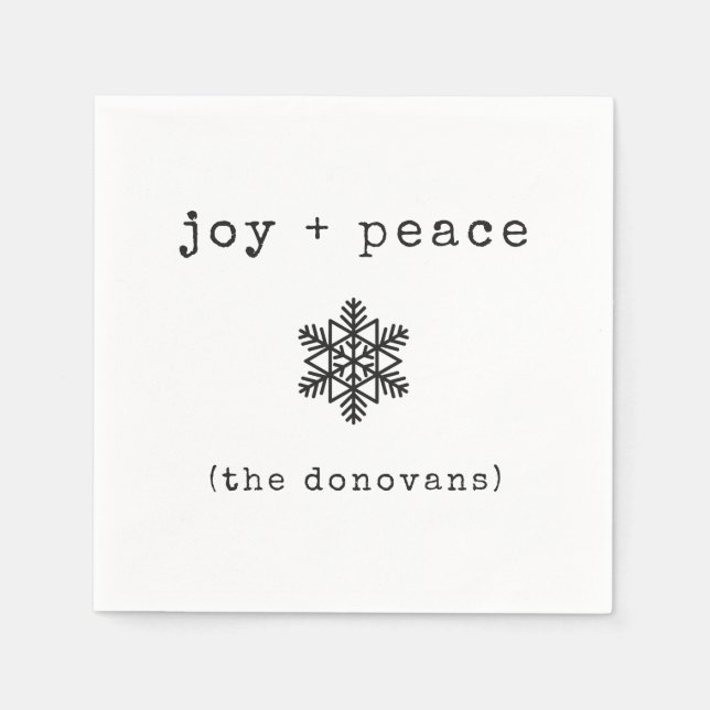 Moderne Schreibmaschine | Schwarz-Weiß-Weihnachten Serviette (Vorderseite)