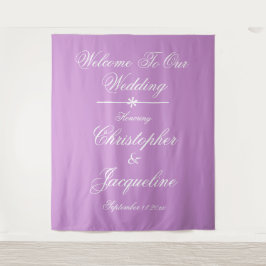 Moderne Schreibschrift Chic Mauve Hintergrund Wandteppich