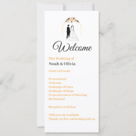 Moderne Schreibschrift-Hochzeitsprogrammkarte