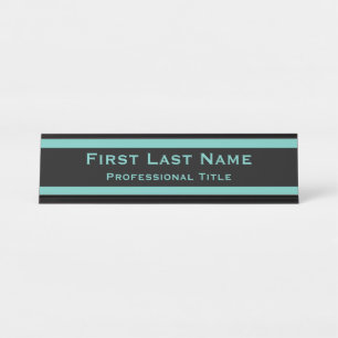 Moderne Schreibtisch Name Plate Teller Aquamarin T Schreibtischnamensplakette