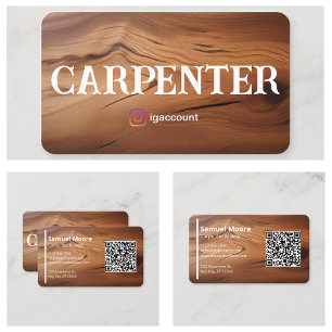 Moderne Schreinerei-Vorlagen QR-Code-Generator Visitenkarte