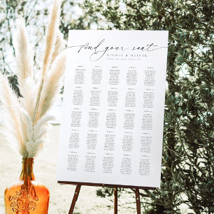 Moderne Schrift 25 Tische Willkommens-Sitzplan Poster