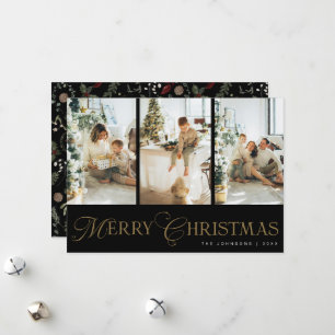 Moderne Schrift 3 Foto-Collage Frohe Weihnachten