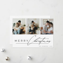 Moderne Schrift 3 Foto-Collage Frohe Weihnachten