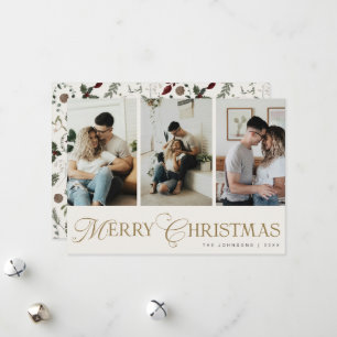 Moderne Schrift 3 Foto-Collage Frohe Weihnachten