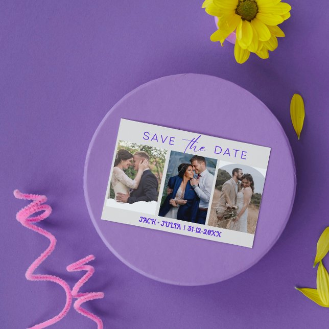 Moderne Schrift 3 Foto-Vorlagen Save the Date (Von Creator hochgeladen)