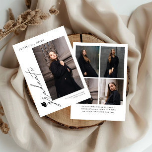 Moderne Schrift 5 Fotos Abschlussankündigung Einladung