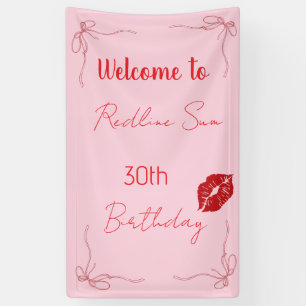 Moderne Schrift Artige Rosa Schleifen Geburtstagsb Banner