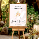 Moderne Schrift | Begrüßungszeichen von Bridal Bru Poster<br><div class="desc">Minimalistisches elegantes Willkommenszeichen für Ihr Brautparty,  moderner Schwarz/Weiß Kontrast.</div>
