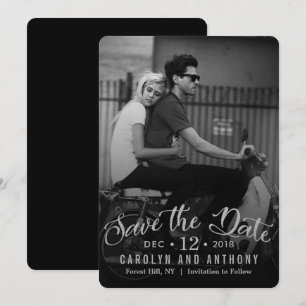 Moderne Schrift Benutzerdefiniertes Foto Save th The Date