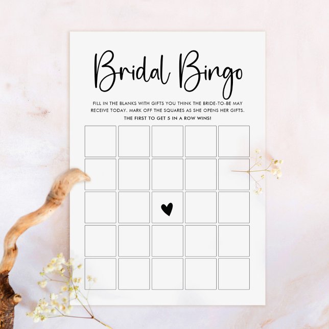 Moderne Schrift Bingo Spielkarte Einladung (Von Creator hochgeladen)