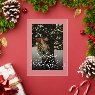 Moderne Schrift & Bogen 1 Foto Weihnachtskarte Acryleinladungen