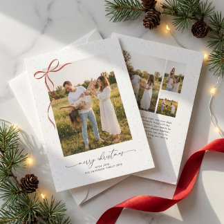 Moderne Schrift-Bogen-Familie 4 Foto-Weihnachtsbud Feiertagskarte
