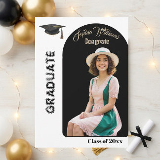 Moderne Schrift Bogen Foto Abschluss Minimal Schwa Einladung