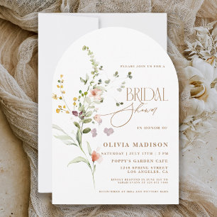 Moderne Schrift Boho Blumen Garten Brautparty Einladung