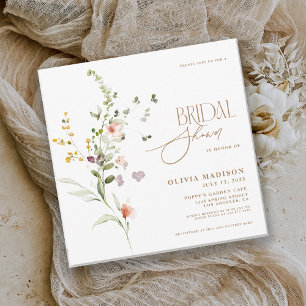 Moderne Schrift Boho Blumen Garten Brautparty Einladung