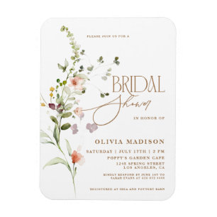 Moderne Schrift Boho Blumen Garten Brautparty Magnet