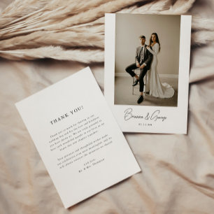 Moderne Schrift Braut & Bräutigam Namen Hochzeitsf Dankeskarte