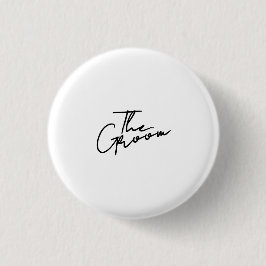 Moderne Schrift Bräutigam T-Shirt Button