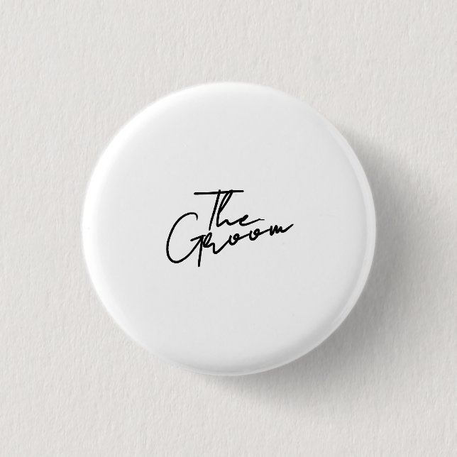 Moderne Schrift Bräutigam T-Shirt Button (Vorderseite)