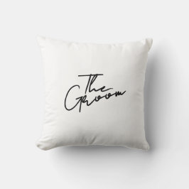 Moderne Schrift Bräutigam T-Shirt Kissen