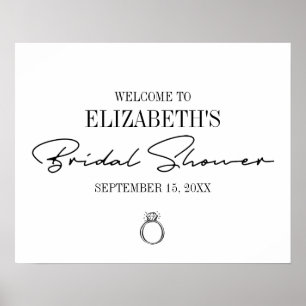 Moderne Schrift Brautparty Begrüßung Poster