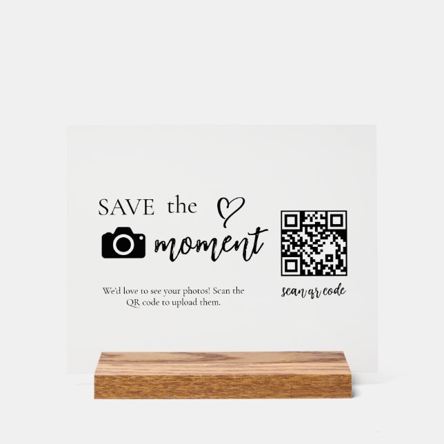 Moderne Schrift Capture The Love QR-Code Anzeige (Vorderseite)