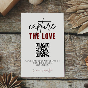 Moderne Schrift Capture The Love QR-Code Begleitkarte
