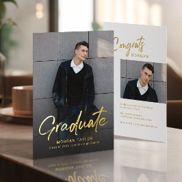Moderne Schrift Casual Foto-Abschluss  Folieneinladung