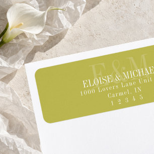 Moderne Schrift Chartreuse Citrus Monogramm Hochze