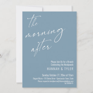 Moderne Schrift Der Morgen Danach Brunch Staubblau Einladung