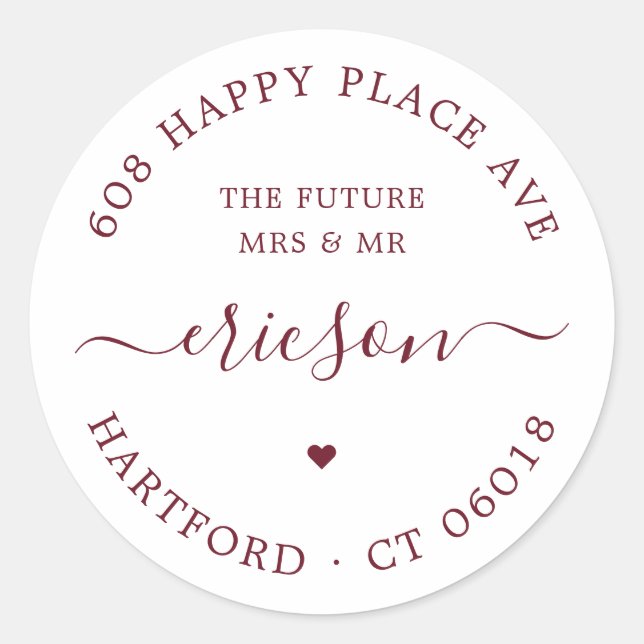 Moderne Schrift Die zukünftige Hochzeit der Rückse Runder Aufkleber (Vorderseite)