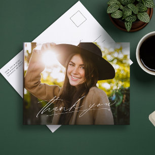 Moderne Schrift ein Foto Abschluss Danke Postkarte