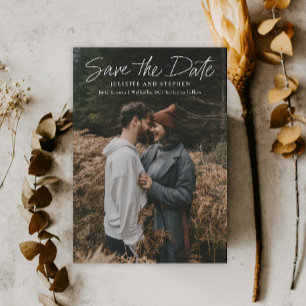 Moderne Schrift Einfache Hochzeitsfoto  Save The Date