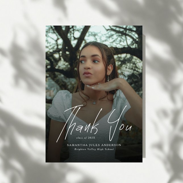 Moderne Schrift Einfaches Foto Abitur Dankeskarte (Von Creator hochgeladen)