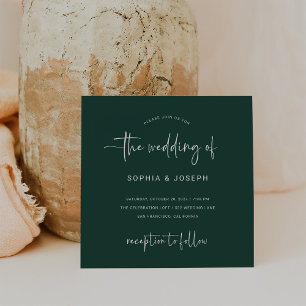 Moderne Schrift Emerald Green Wedding Einladung