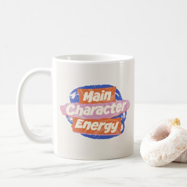 Moderne Schrift Fett Ästhetik / Trendiger Kaffeebe Kaffeetasse (Mit Donut)