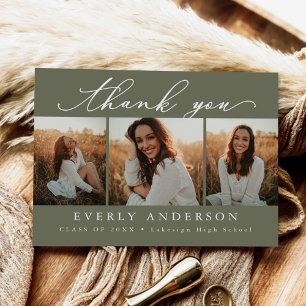 Moderne Schrift Foto-Abschluss Danke Postkarte