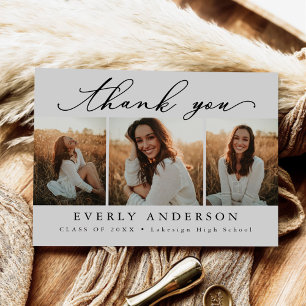 Moderne Schrift Foto-Abschluss Danke Postkarte