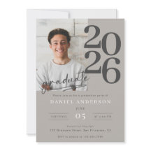 Moderne Schrift Foto Abschlussfeier 2026 Party