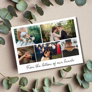 Moderne Schrift Foto Collage Hochzeit Danke