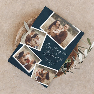 Moderne Schrift Foto Collage Religiöses Weihnachte Feiertagskarte