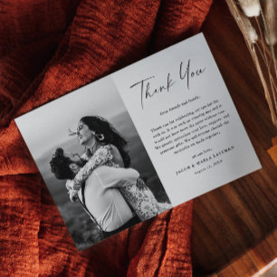 Moderne Schrift Foto Hochzeit Danke Postkarte
