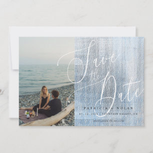 Moderne Schrift Foto-Hochzeit Save The Date