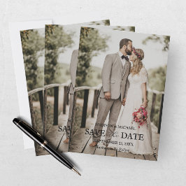 Moderne Schrift Foto Hochzeit Termin vormerken Einladung