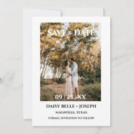 Moderne Schrift Foto Hochzeit Termin vormerken Einladung