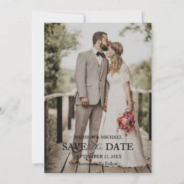 Moderne Schrift Foto Hochzeit Termin vormerken Einladung