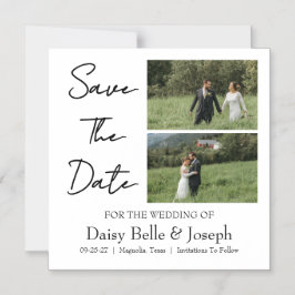Moderne Schrift Foto Hochzeit Termin vormerken Magneteinladung