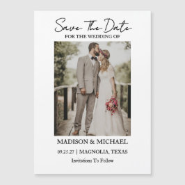 Moderne Schrift Foto Hochzeit Termin vormerken Magneteinladung