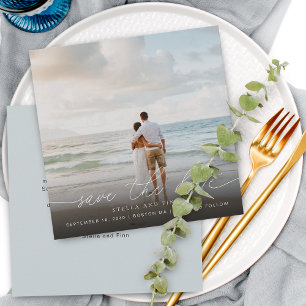 Moderne Schrift Foto Hochzeit Termin vormerken Save The Date